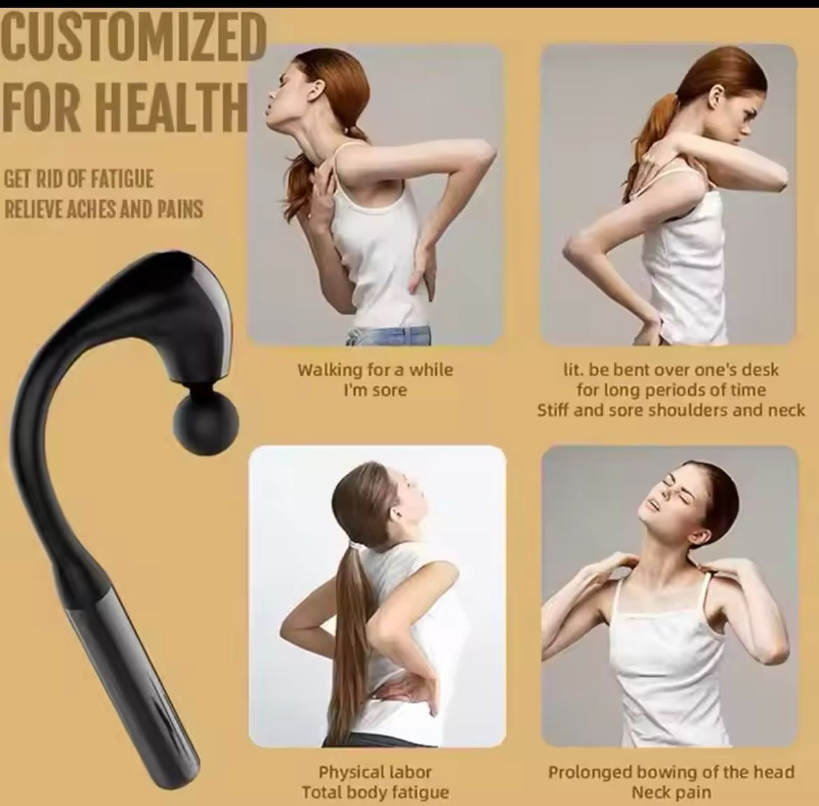 Electric Deep Body Massager, Body Relaxation Massage Machine, Long Handle Body Massager Gun Electric Deep Body Massager, Body Relaxation Massage Machine, Long Handle Body Massager Gun